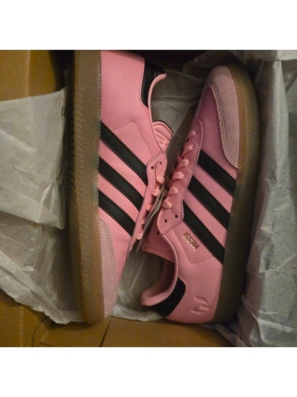 Adidas Samba Messi Men Size 11.5 Miami CF Pink Black And Gum JP7844 072026 - Picture 10 of 11